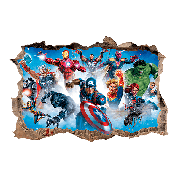 Stickers muraux: Sticker mural Trou Personnages d'Avengers 0
