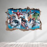 Stickers muraux: Sticker mural Trou Personnages d'Avengers 3