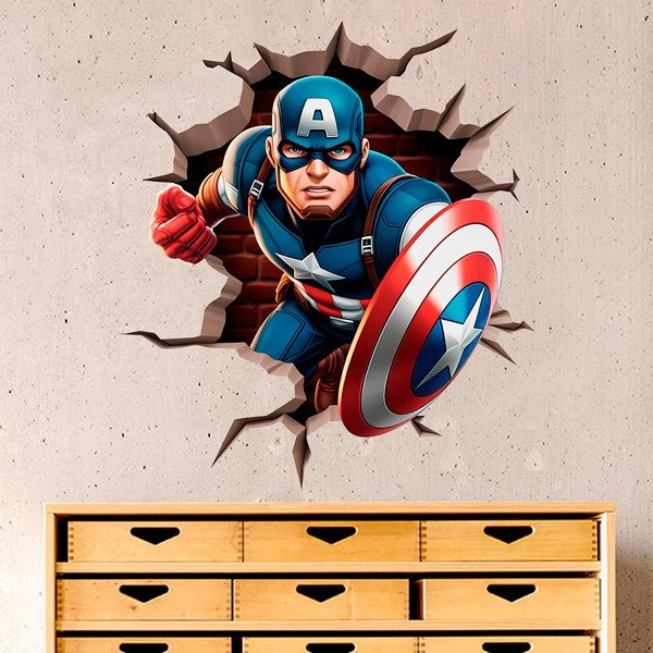 Stickers pour enfants: Captain America en action