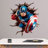 Stickers muraux: Captain America en action 4
