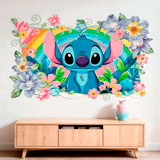 Stickers pour enfants: Stitch arc-en-ciel floral 12