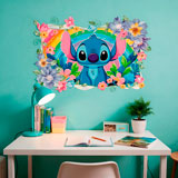 Stickers pour enfants: Stitch arc-en-ciel floral 15