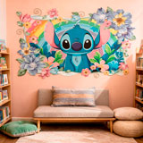 Stickers pour enfants: Stitch arc-en-ciel floral 19