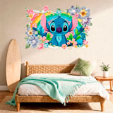 Stickers pour enfants: Stitch arc-en-ciel floral 4