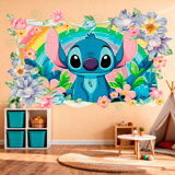 Stickers pour enfants: Stitch arc-en-ciel floral 6