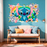 Stickers pour enfants: Stitch arc-en-ciel floral 7