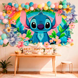 Stickers pour enfants: Stitch arc-en-ciel floral 9