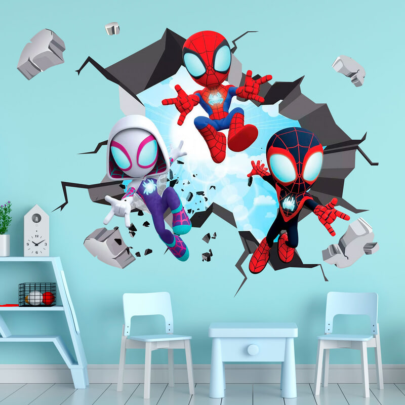 Stickers pour enfants: Trou dans le mur Spider-Verse