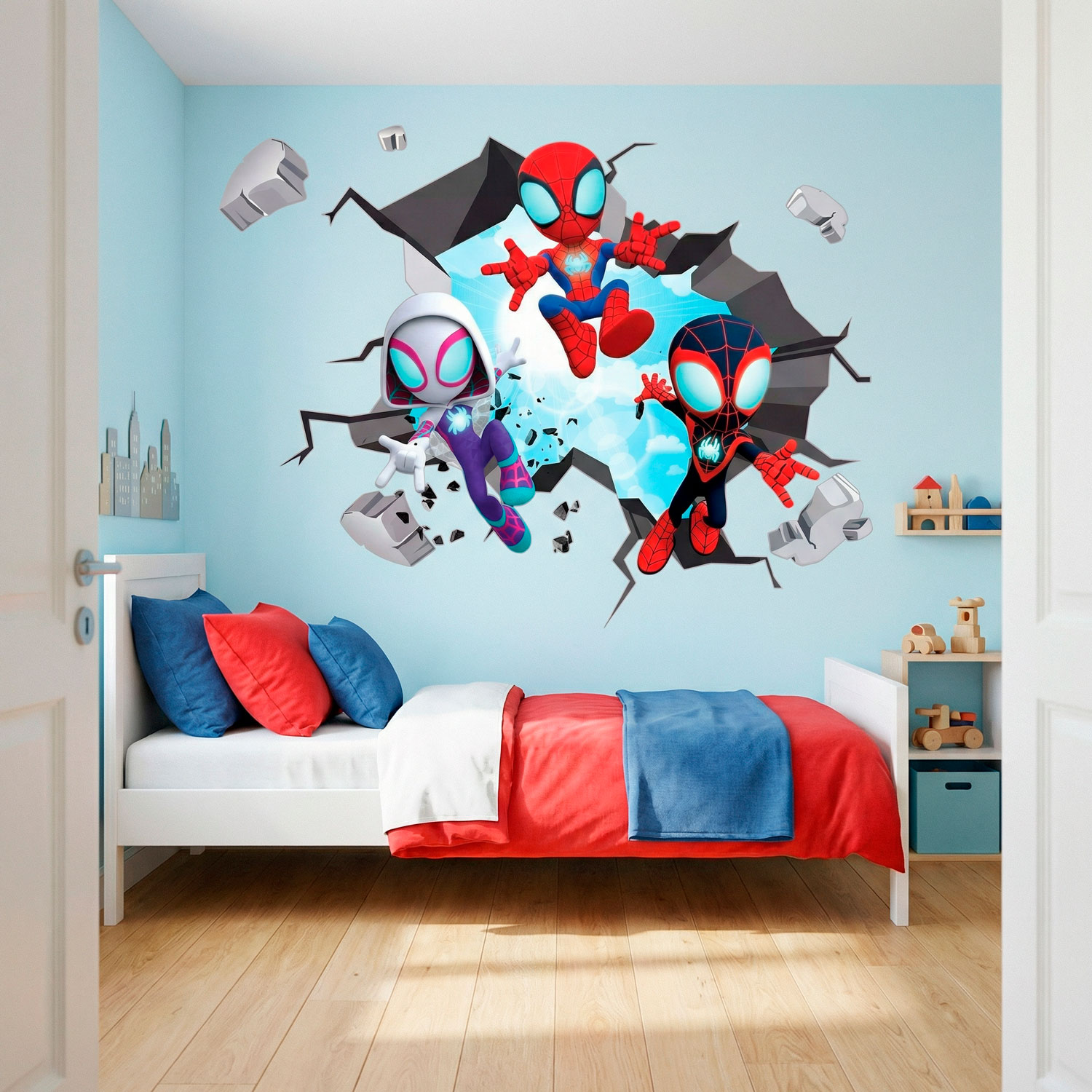 Stickers pour enfants: Trou dans le mur Spider-Verse