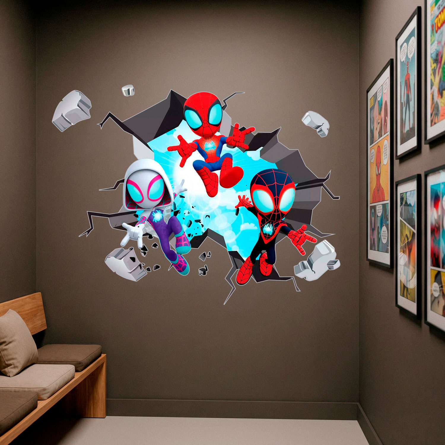 Stickers pour enfants: Trou dans le mur Spider-Verse