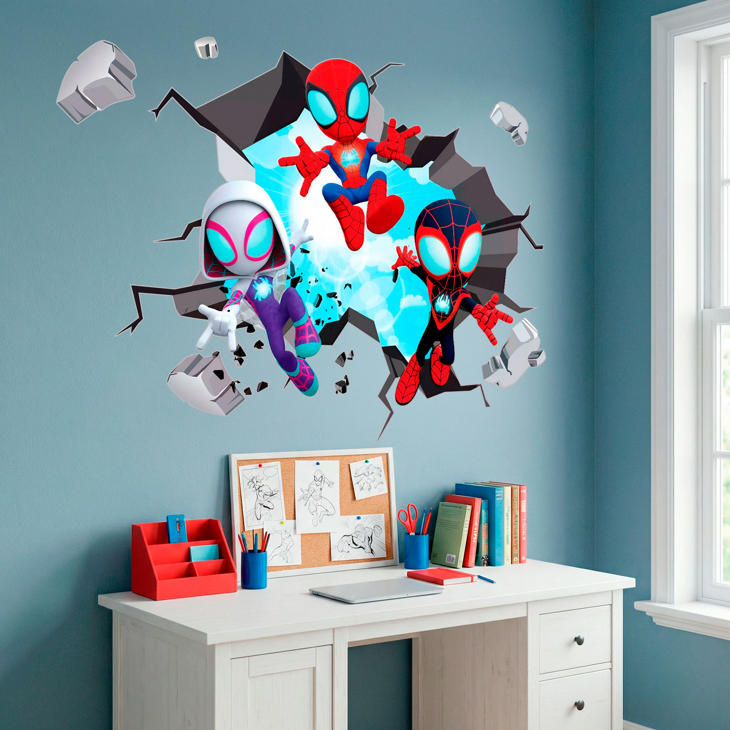 Stickers pour enfants: Trou dans le mur Spider-Verse