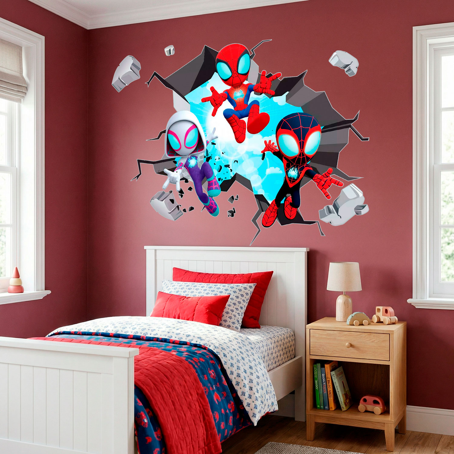 Stickers pour enfants: Trou dans le mur Spider-Verse