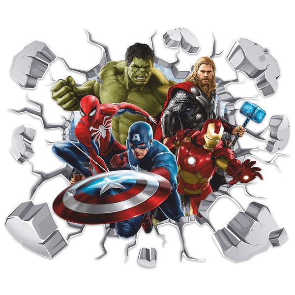 Stickers pour enfants: Trou dans le mur Avengers