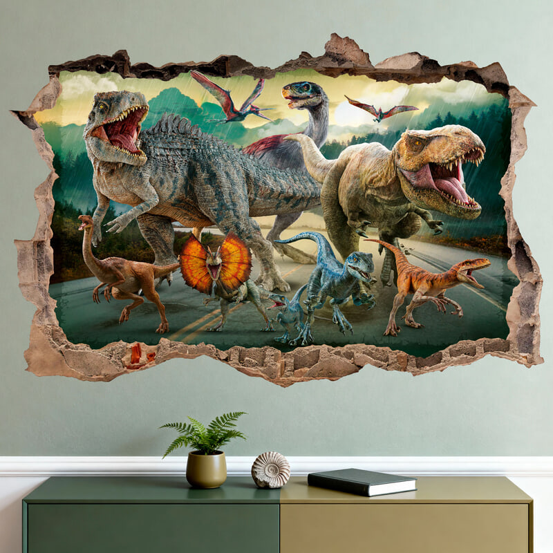 Stickers pour enfants: Trou dans le mur Dinosaures Jurassic World