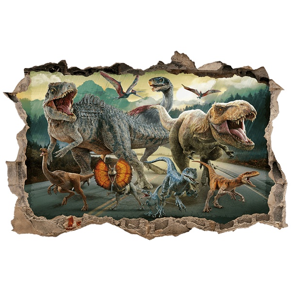 Stickers pour enfants: Trou dans le mur Dinosaures Jurassic World