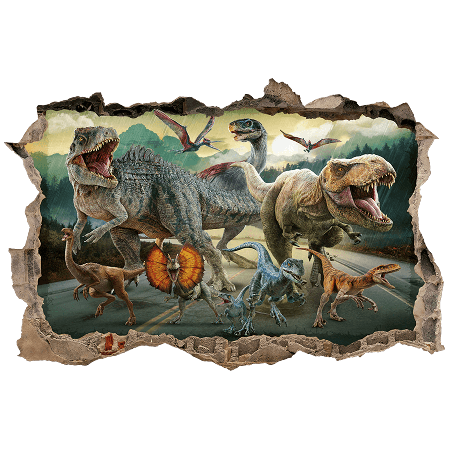 Stickers pour enfants: Trou dans le mur Dinosaures Jurassic World