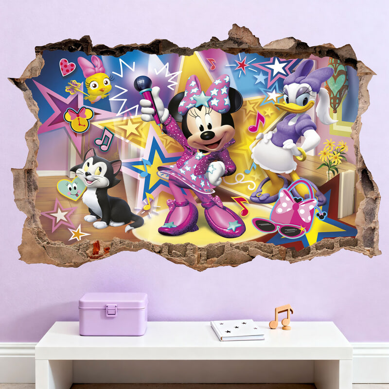 Stickers pour enfants: Trou dans le mur Minnie et Daisy Stars Pop