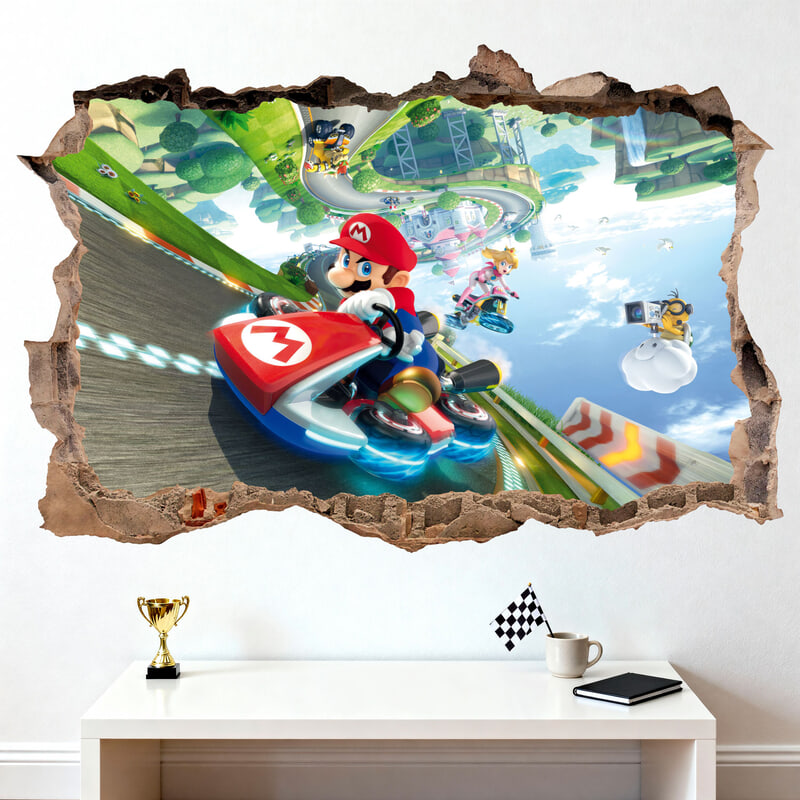 Stickers pour enfants: Trou dans le mur Mario Kart