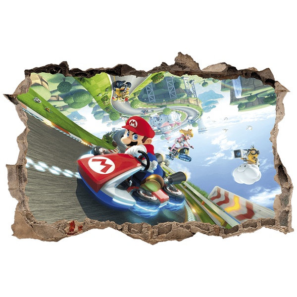 Stickers pour enfants: Trou dans le mur Mario Kart