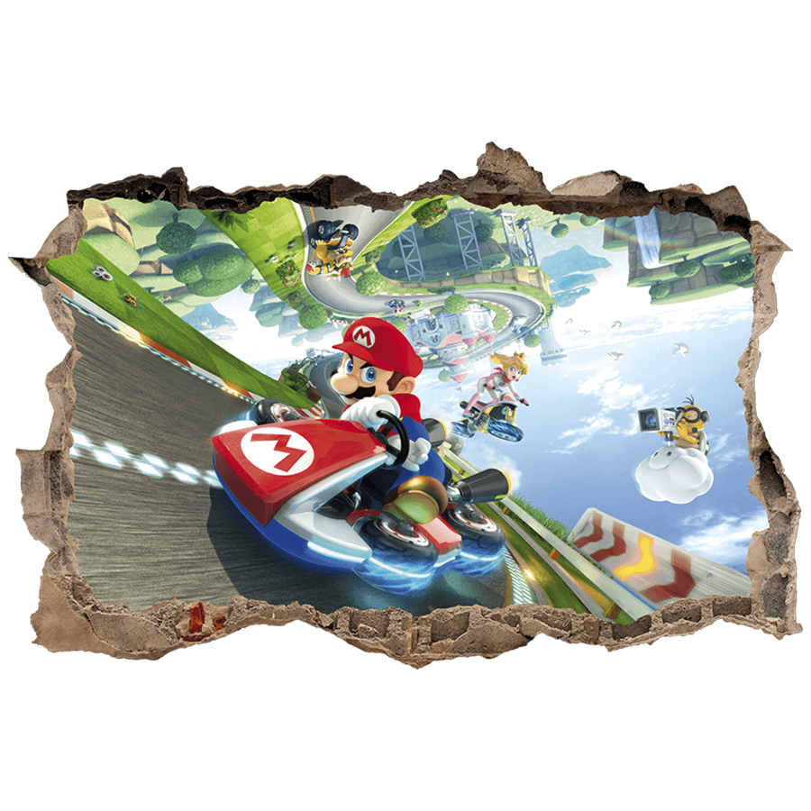 Stickers pour enfants: Trou dans le mur Mario Kart