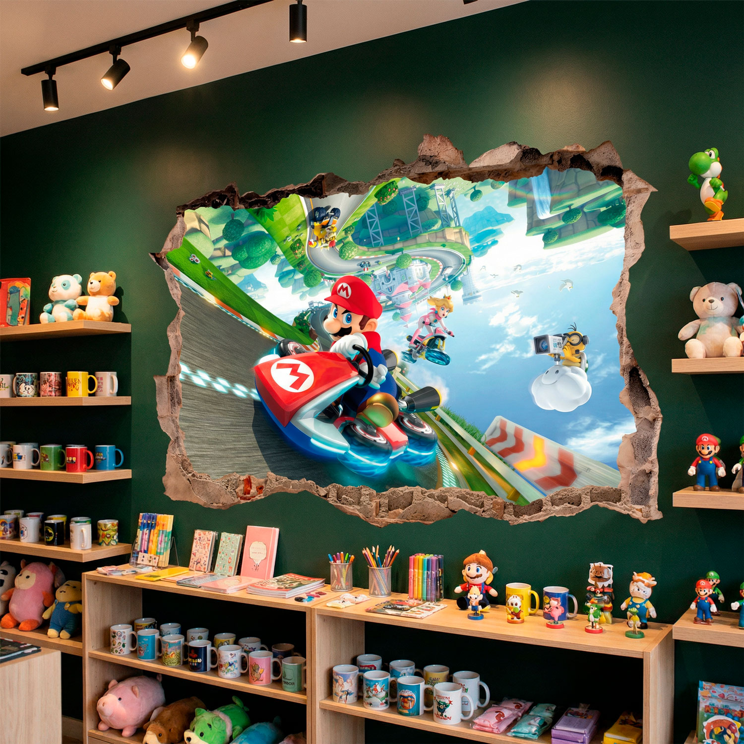 Stickers pour enfants: Trou dans le mur Mario Kart