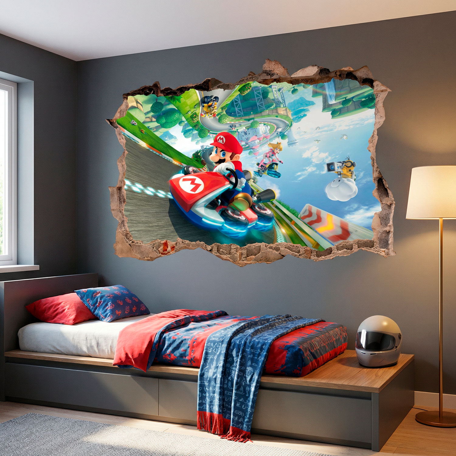 Stickers pour enfants: Trou dans le mur Mario Kart