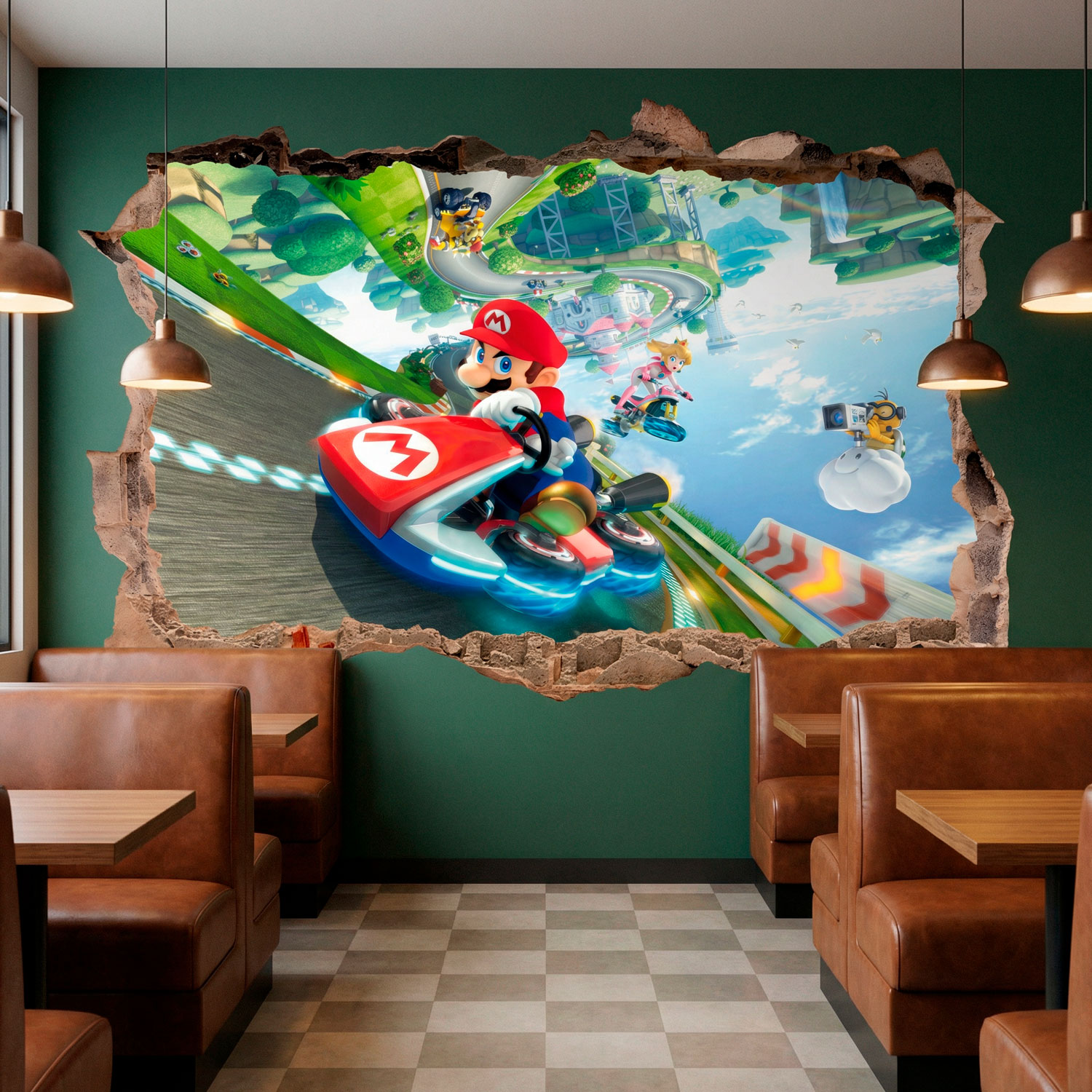 Stickers pour enfants: Trou dans le mur Mario Kart