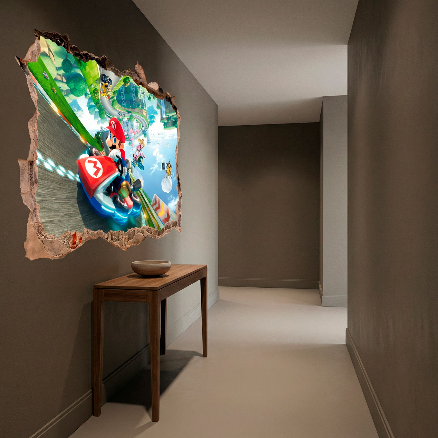 Stickers pour enfants: Trou dans le mur Mario Kart