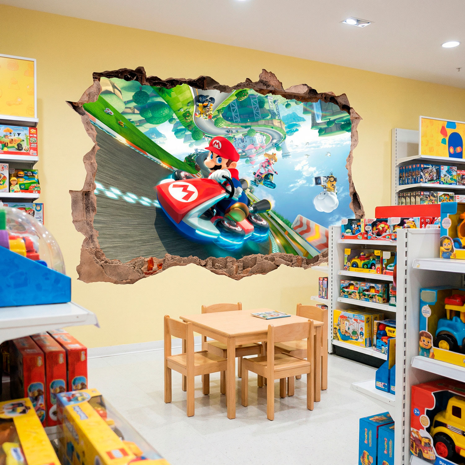 Stickers pour enfants: Trou dans le mur Mario Kart