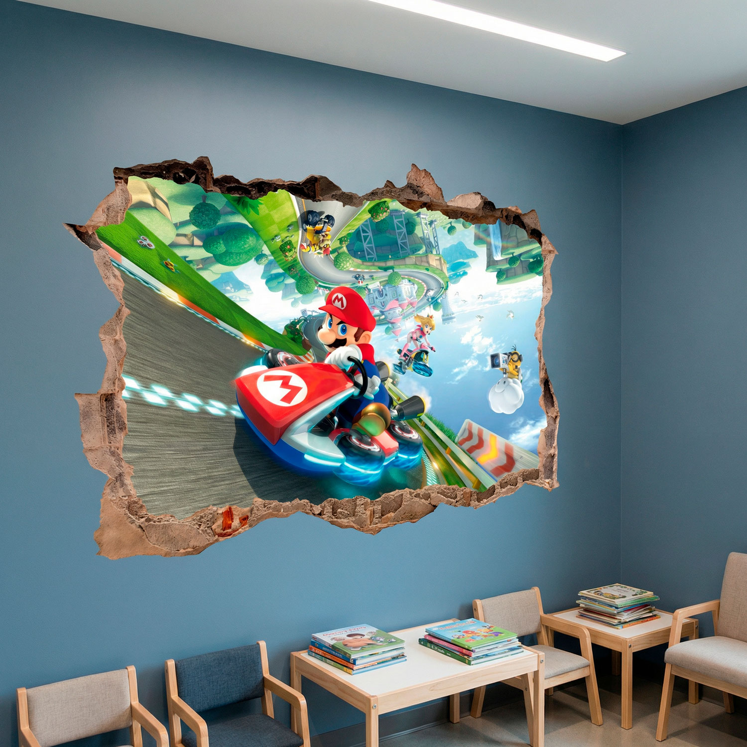 Stickers pour enfants: Trou dans le mur Mario Kart