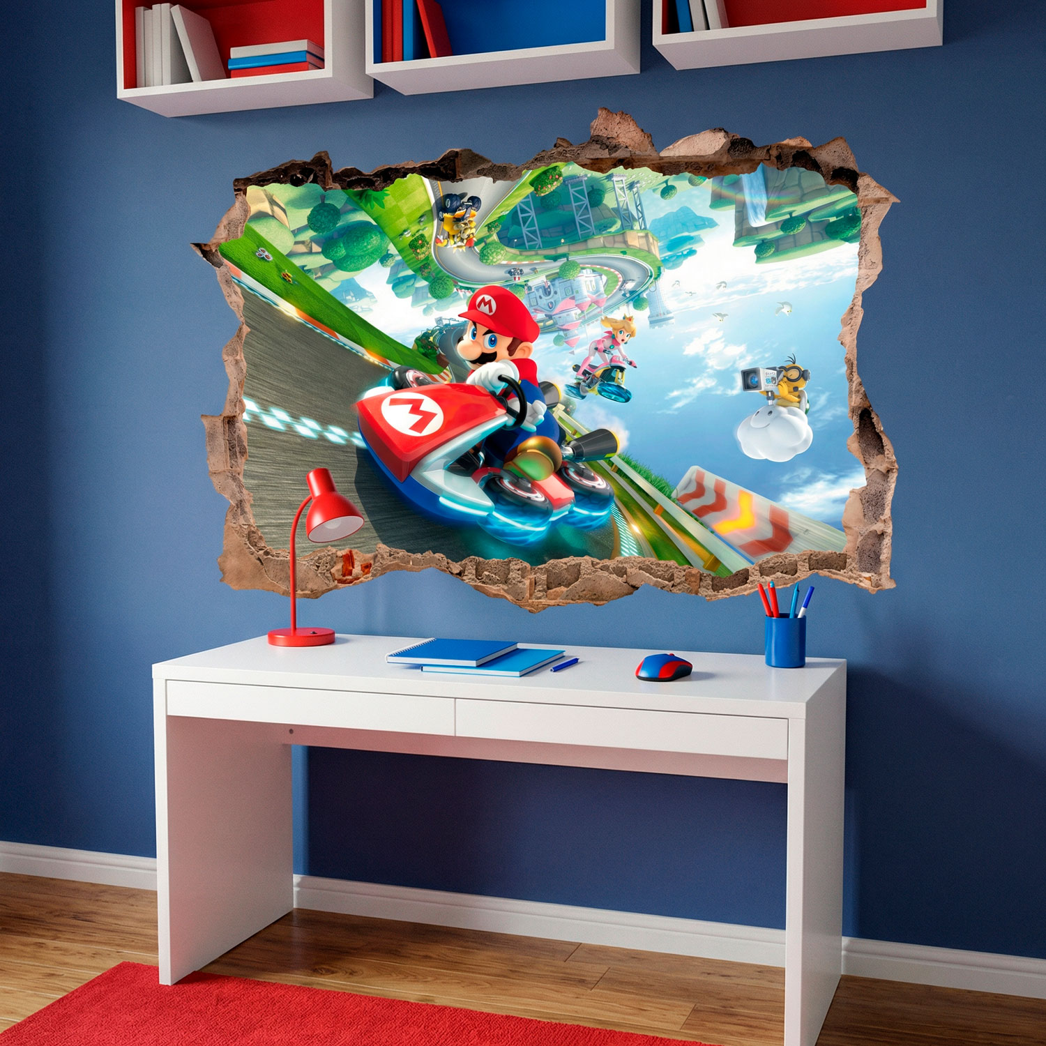 Stickers pour enfants: Trou dans le mur Mario Kart
