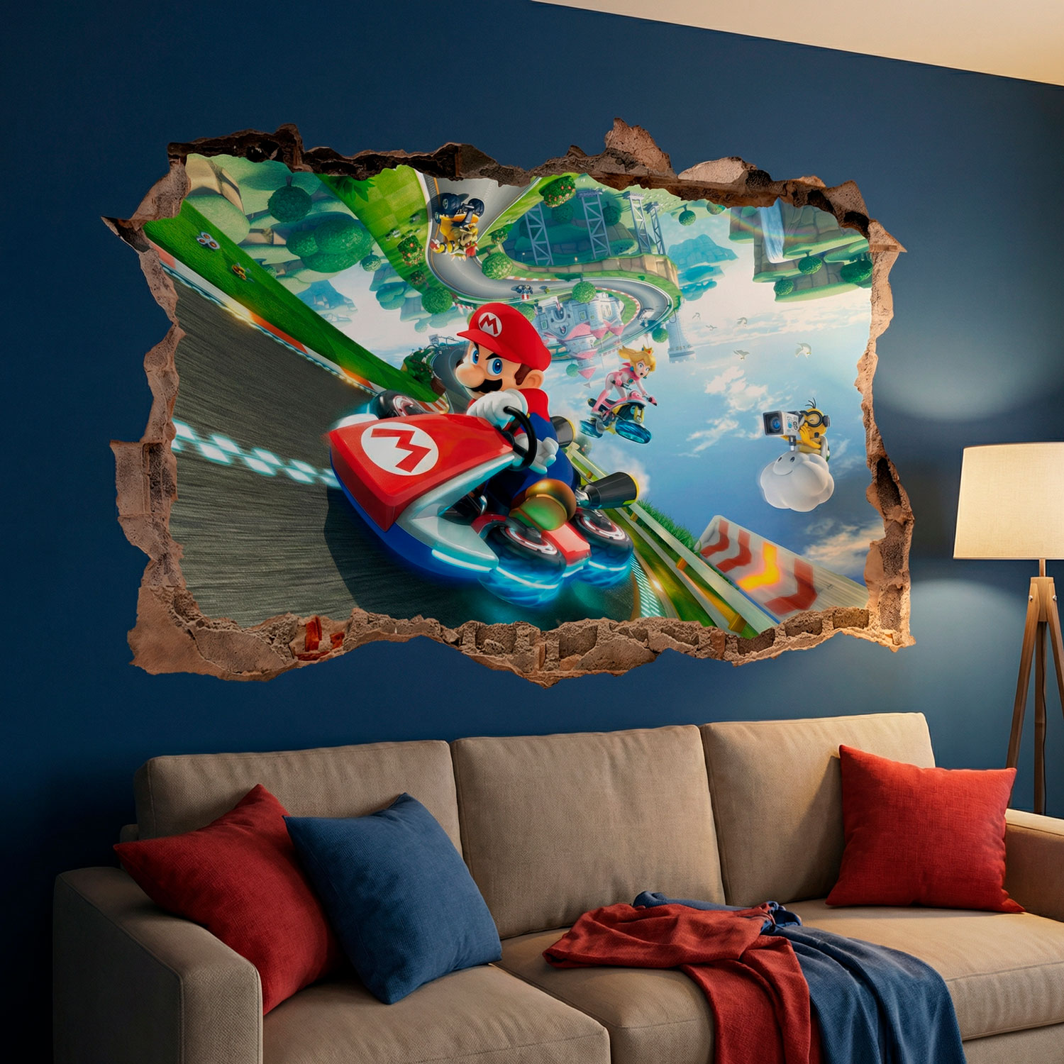 Stickers pour enfants: Trou dans le mur Mario Kart