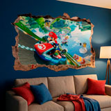 Stickers pour enfants: Trou dans le mur Mario Kart 21