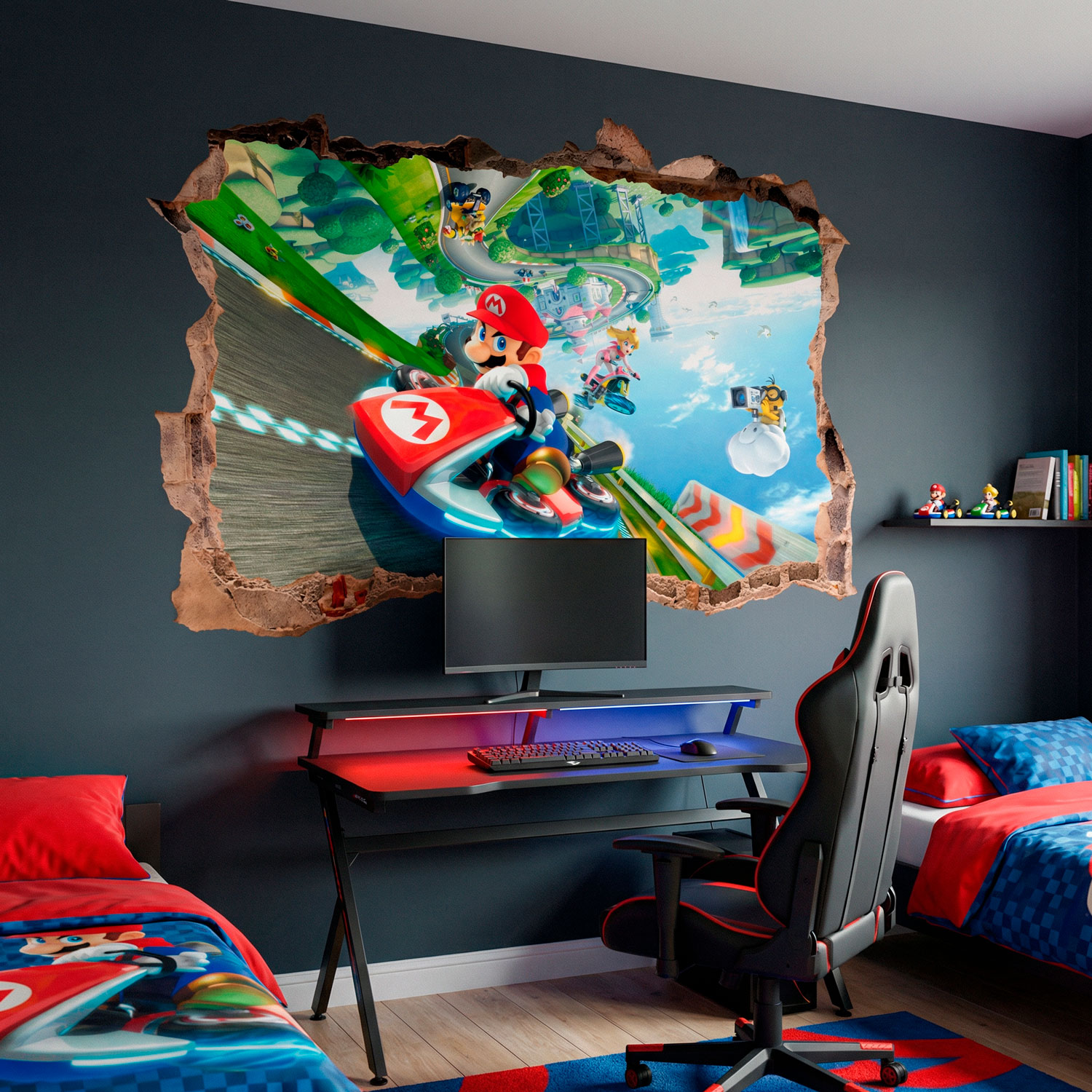 Stickers pour enfants: Trou dans le mur Mario Kart