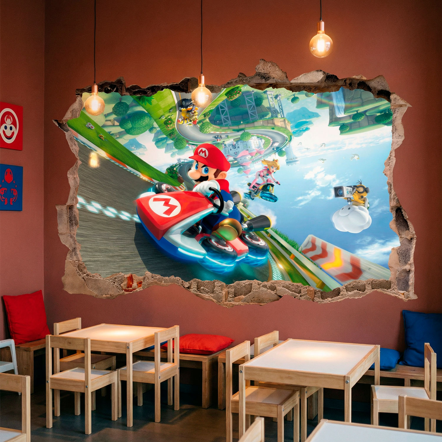 Stickers pour enfants: Trou dans le mur Mario Kart
