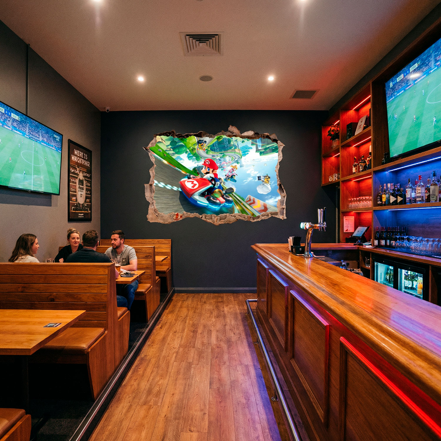 Stickers pour enfants: Trou dans le mur Mario Kart