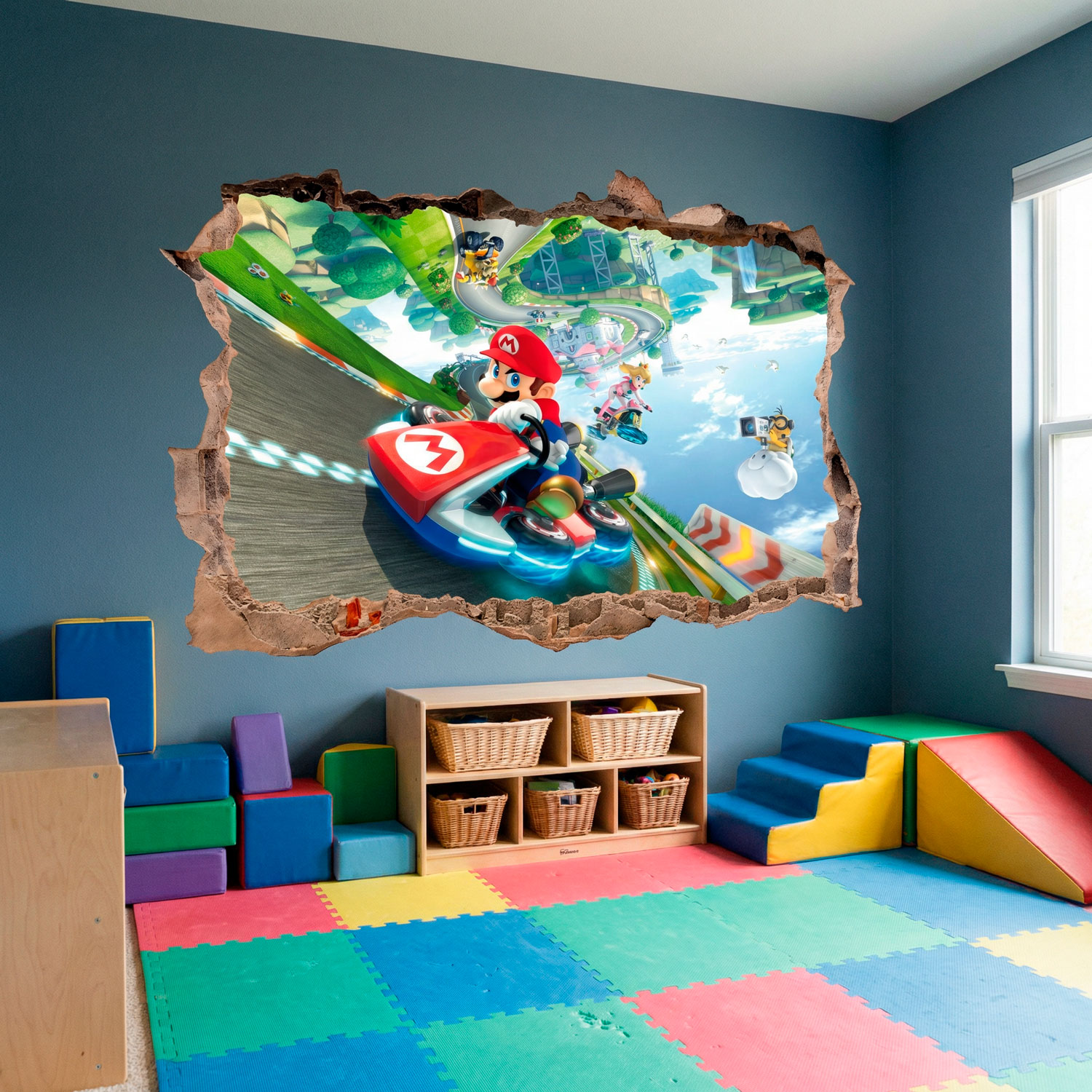 Stickers pour enfants: Trou dans le mur Mario Kart
