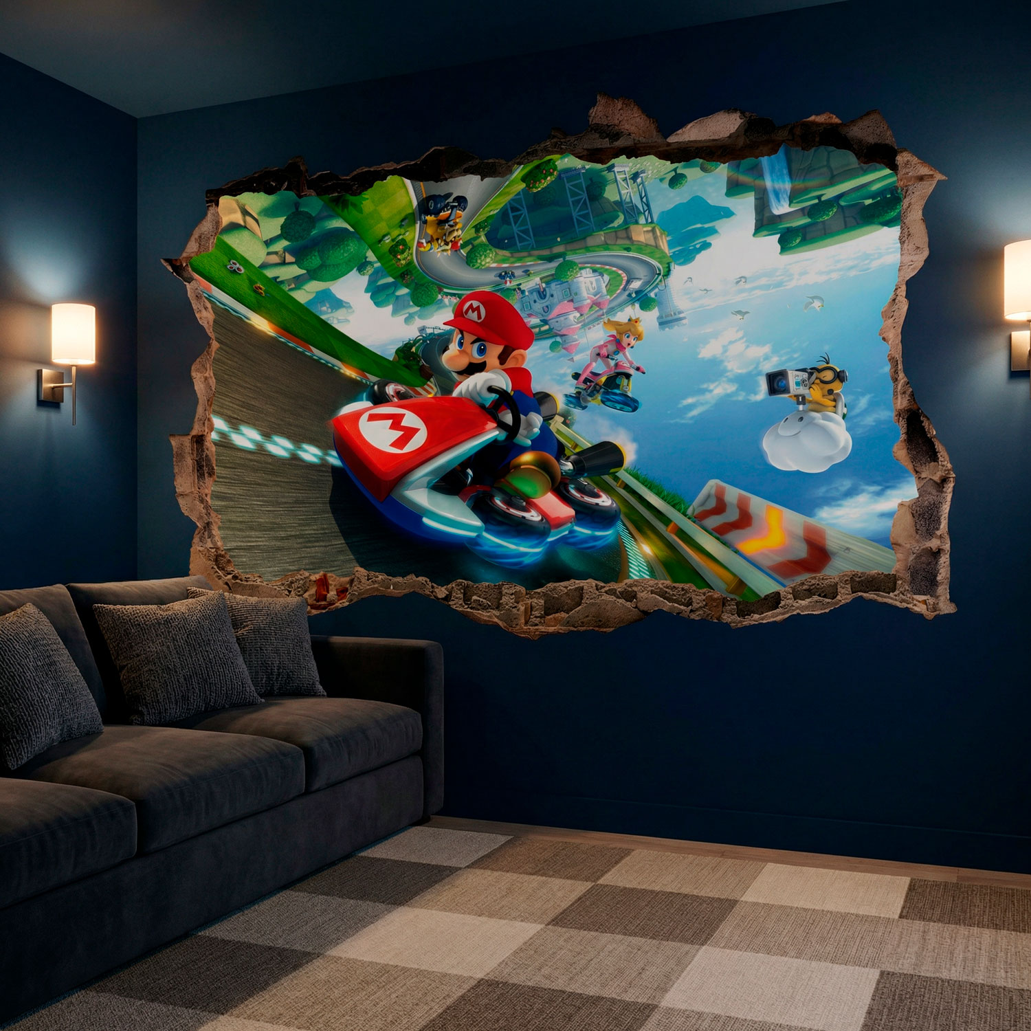 Stickers pour enfants: Trou dans le mur Mario Kart