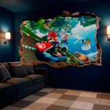 Stickers pour enfants: Trou dans le mur Mario Kart 6