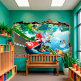 Stickers pour enfants: Trou dans le mur Mario Kart 8