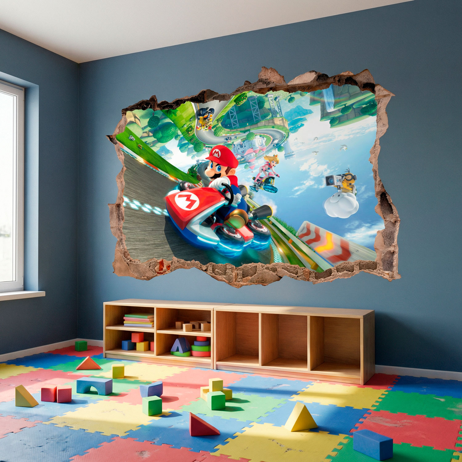 Stickers pour enfants: Trou dans le mur Mario Kart