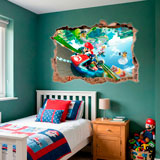Stickers pour enfants: Trou dans le mur Mario Kart 10