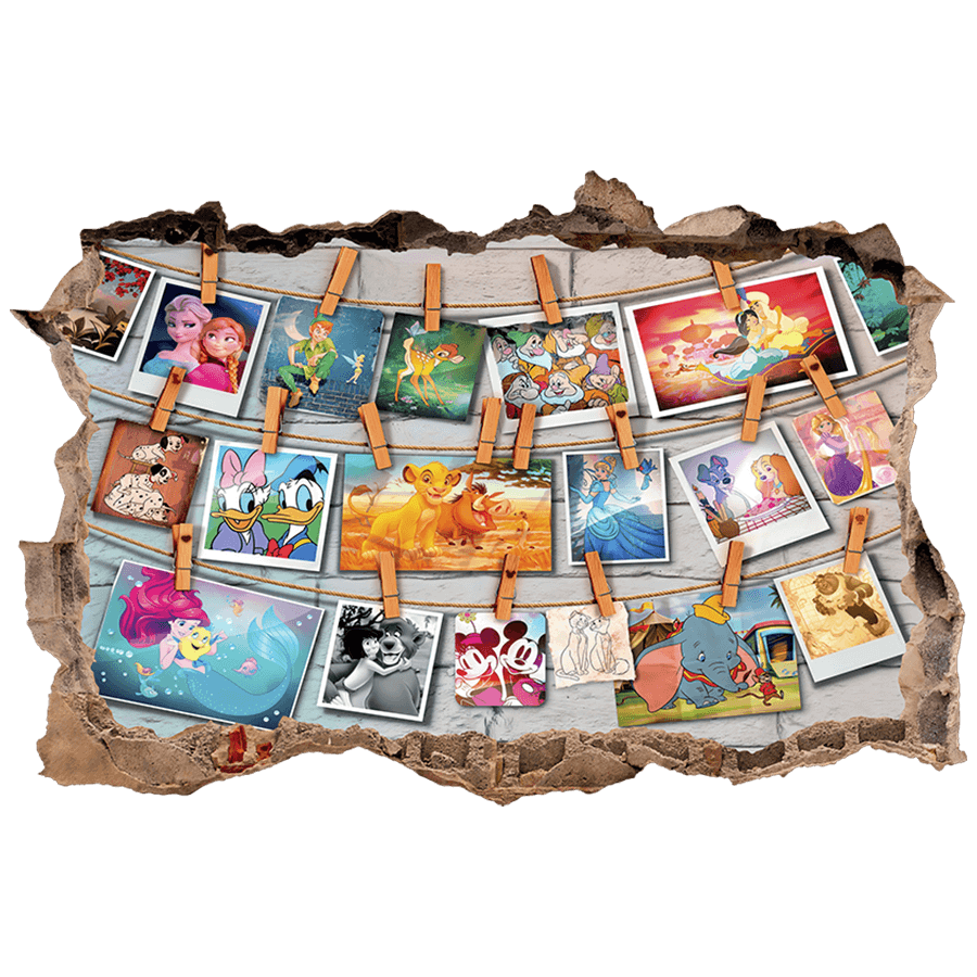 Stickers pour enfants: Trou dans le mur Souvenirs de films Disney