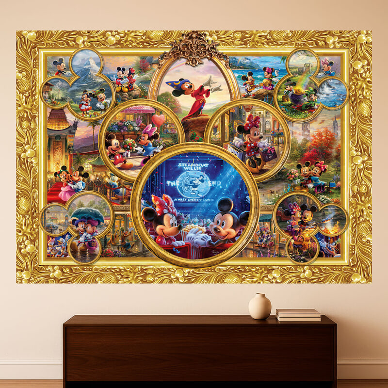 Stickers pour enfants: Cadre ornemental Mickey et Minnie Souvenirs Disney