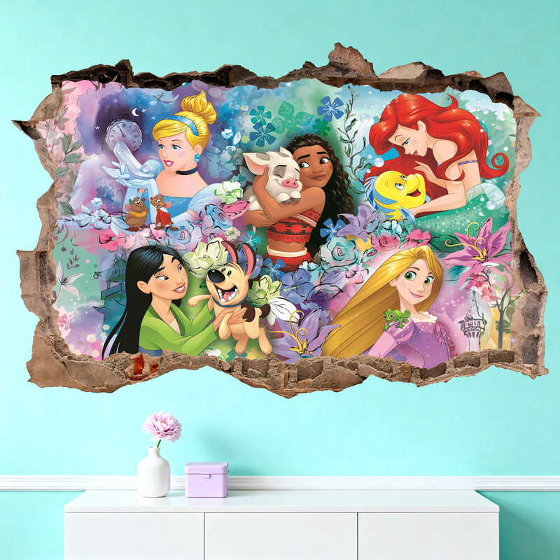 Stickers pour enfants: Trou dans le mur Princesses Di