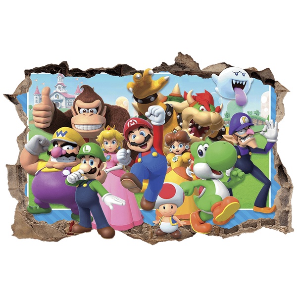 Stickers pour enfants: Trou dans le mur Super Mario Bros