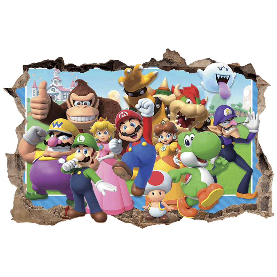 Stickers pour enfants: Trou dans le mur Super Mario Bros