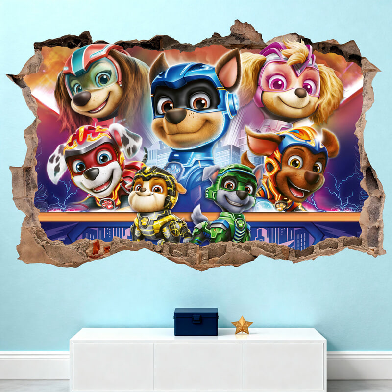 Stickers pour enfants: Trou dans le mur Pat' Patrouille