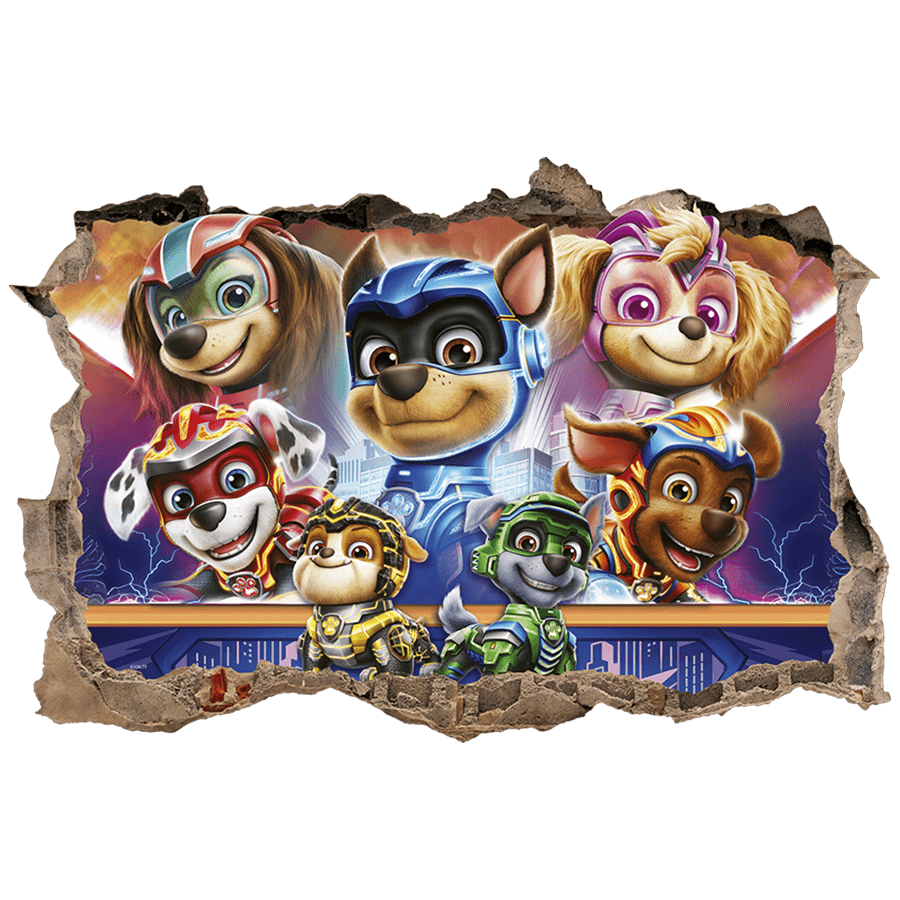 Stickers pour enfants: Trou dans le mur Pat' Patrouille