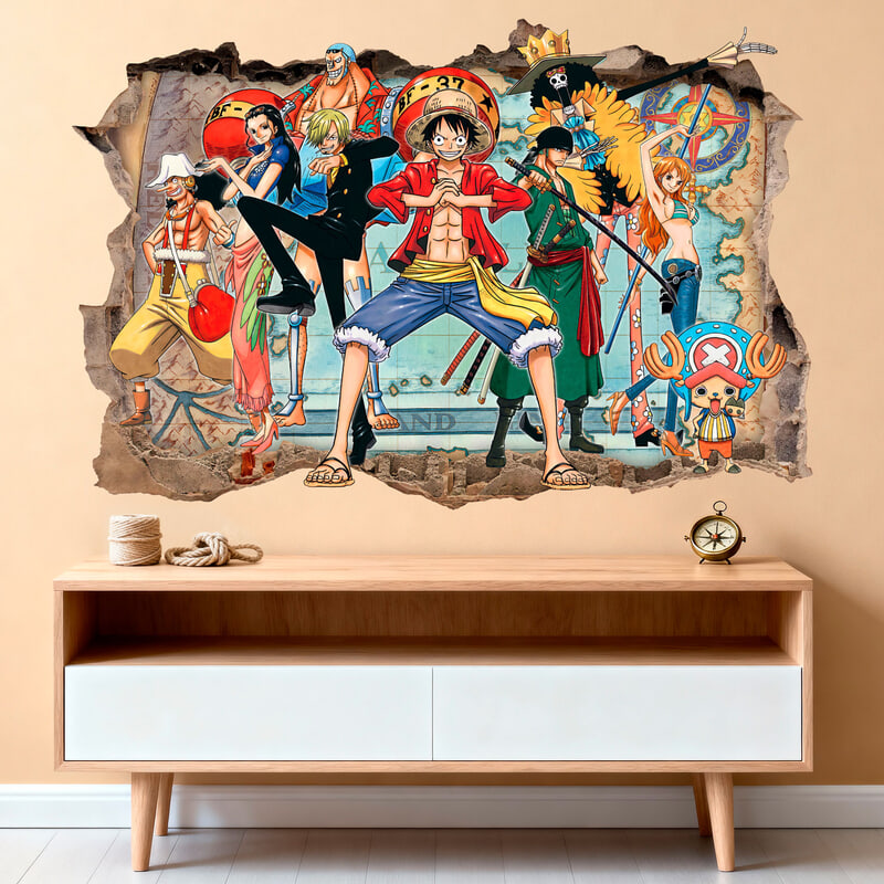 Stickers pour enfants: Trou dans le mur One Piece